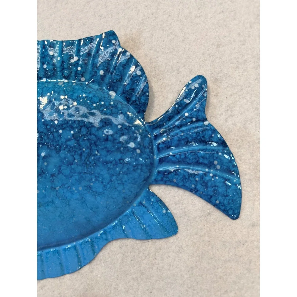Set of 4 Colorful Metal Tropical Fish Wall Art 10.5in Coastal Nautical Decor